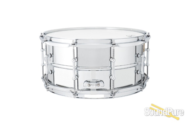 Ludwig 6.5x14 Chrome Over Brass Snare Drum-LB402BT — image 2