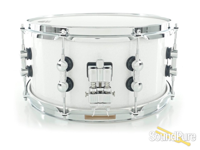 Sonor 6.5x13 SQ2 Medium Maple Snare Drum- White Sparkle — image 2