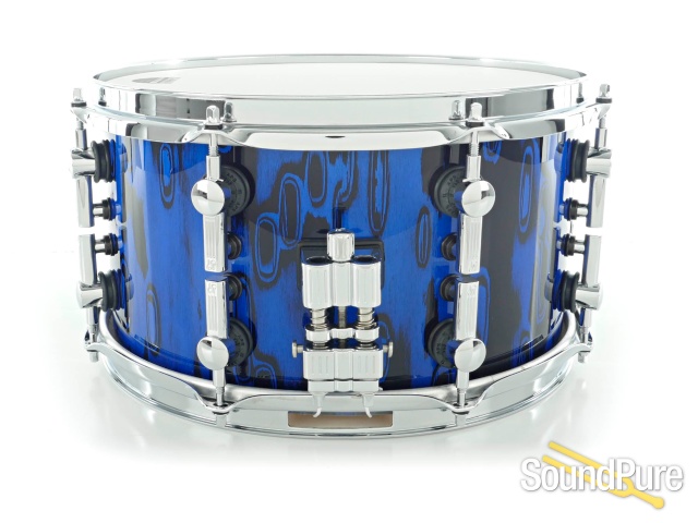 Sonor 7x13 SQ2 Medium Beech Snare Drum Blue Tribal — image 2
