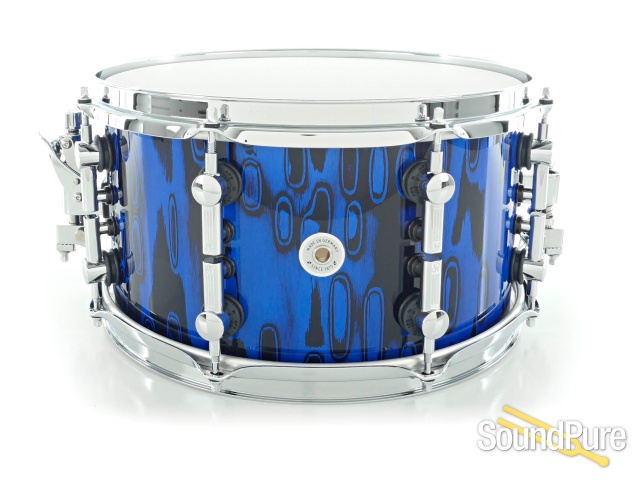 Sonor 7x13 SQ2 Medium Beech Snare Drum Blue Tribal — image 5