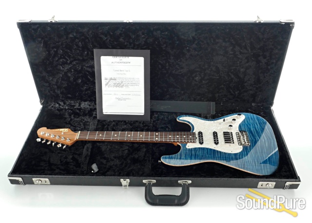 Tuttle Tuned Bent Top S Trans Aqua Nitro Guitar #802 — image 6