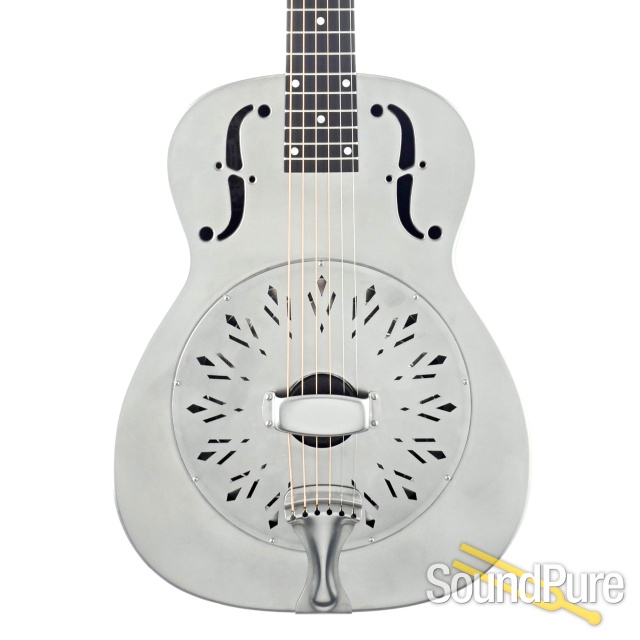 National Raw Steel Resonator 14 Fret Guitar #24672