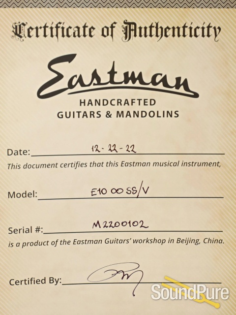 Eastman E10OOSS/V Adirondack/Mahogany Acoustic #M2200102 — image 5