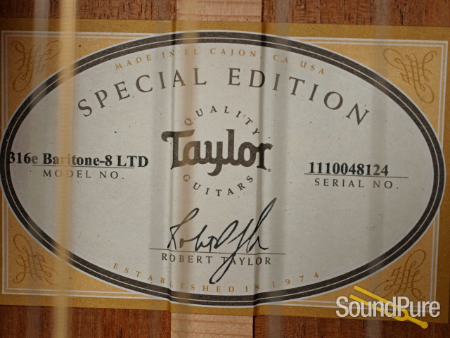 Taylor 316e Baritone 8 String LTD Guitar #1110048124 - Used — image 2