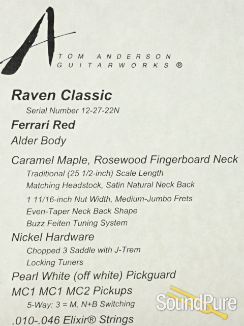 Anderson Raven Classic Ferrari Red Guitar #12-27-22N — image 5