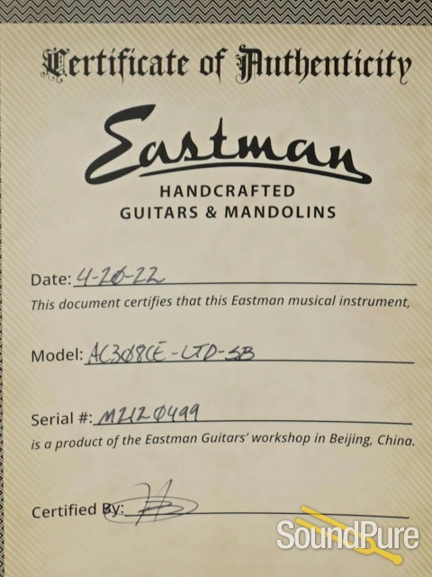 Eastman AC308CE-LTD-SB Acoustic Guitar #M2120499 - Used — image 6