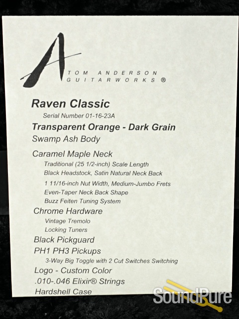Anderson Raven Classic Trans Orange Guitar #01-16-23A — image 5