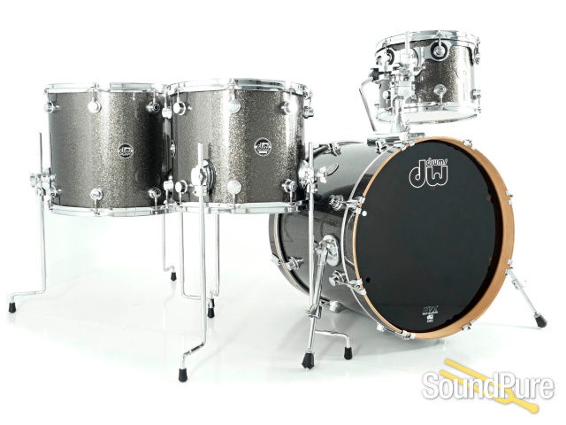 DW 4pc Performance Series Drum Set Pewter Sparkle-Used — image 1
