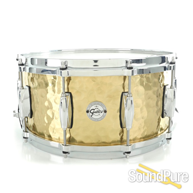 Gretsch 6.5x14 Hammered Brass Full Range Snare Drum-Used