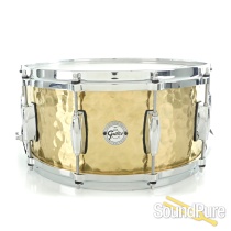 Gretsch 6.5x14 Hammered Brass Full Range Snare Drum-Used Gretsch 6.5x14 Hammered Brass Full Range Snare Drum-Used