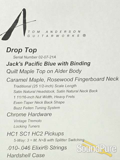 Anderson Drop Top Jack's Pacific Blue #02-07-21A - Used — image 5