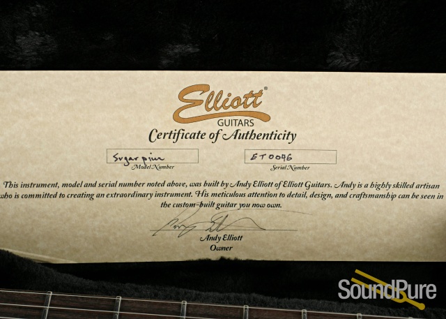 Elliott Guitars Trans White Sugar Pine Guitar #ET0046 — image 5