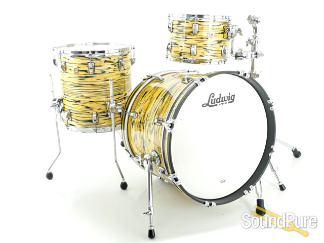 Ludwig 3pc Classic Maple DownBeat Drum Set Lemon Oyster
