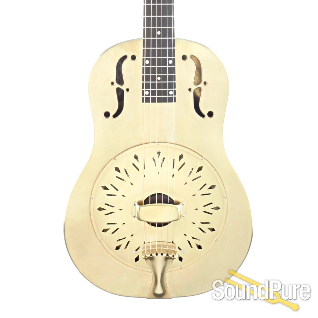 National Raw Brass 12 Fret Resonator Guitar #24734 — image 1