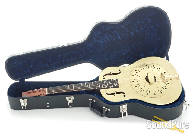 National Raw Brass 12 Fret Resonator Guitar #24734 — image 4