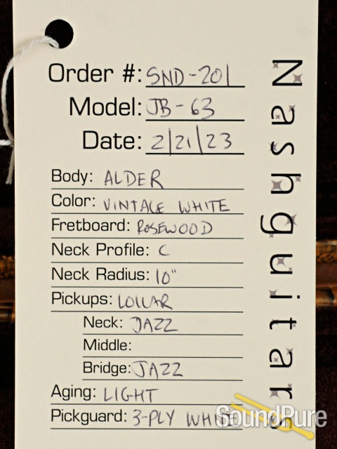 Nash JB-63 Vintage White Electric Bass Guitar #SND-201 — image 5