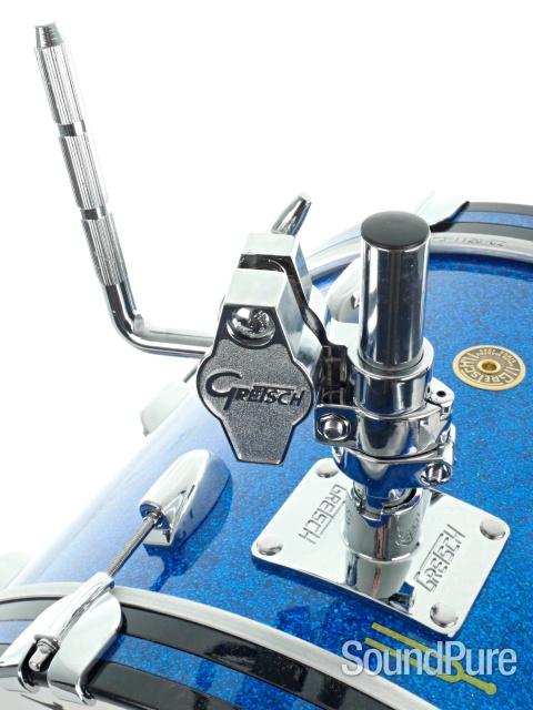 Gretsch 3pc USA Custom Drum Set- Blue Glass Glitter 20 WM — image 2
