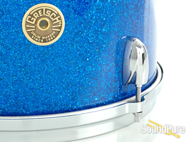 Gretsch 3pc USA Custom Drum Set- Blue Glass Glitter 20 WM — image 7