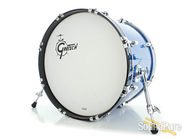 Gretsch 3pc USA Custom Drum Set- Blue Glass Glitter 20 WM — image 8