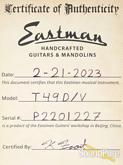 Eastman T49D/V Antique Amber Archtop #P2201227 — image 5