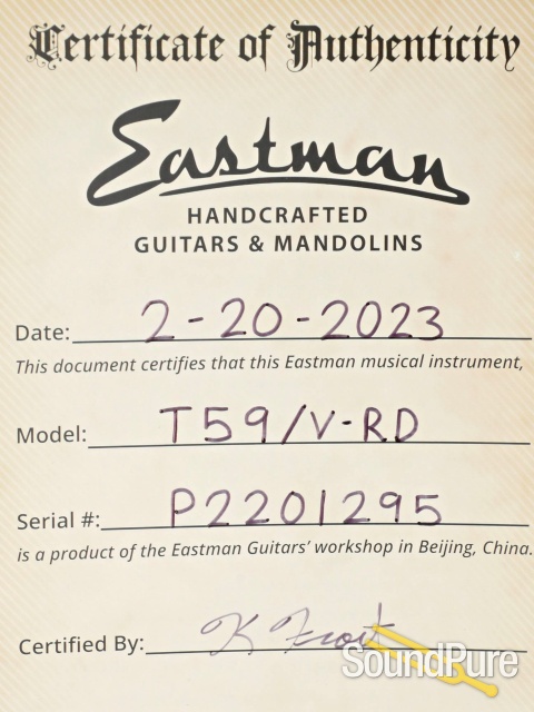 Eastman T59/V-RD Thinline Electric Guitar #P2201295 — image 5