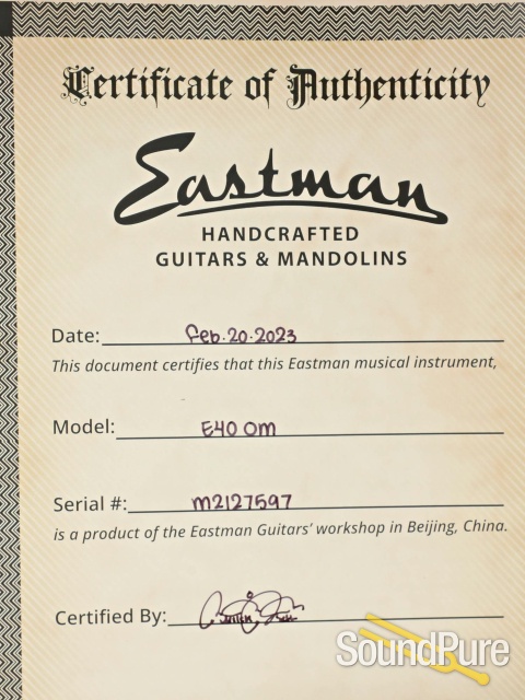 Eastman E40OM Adirondack/Rosewood Acoustic Guitar #M2127597 — image 5