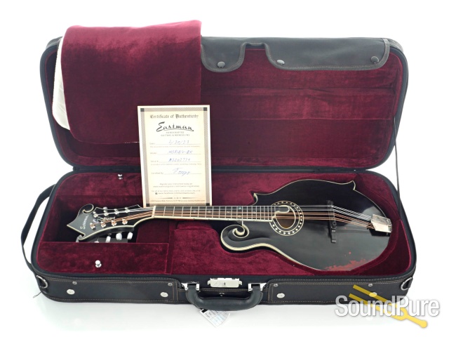 Eastman MD814/v Black Addy/Maple F-Style Mandolin #N2202739 — image 4