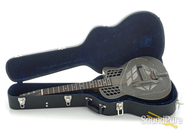 National T-14 Fret Weathered Steel Tricone Resonator #24786 — image 4