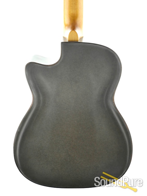 National T-14 Fret Weathered Steel Tricone Resonator #24786 — image 5
