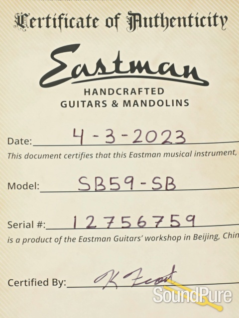 Eastman SB59-SB Sunburst Electric Guitar #12756759 — image 5