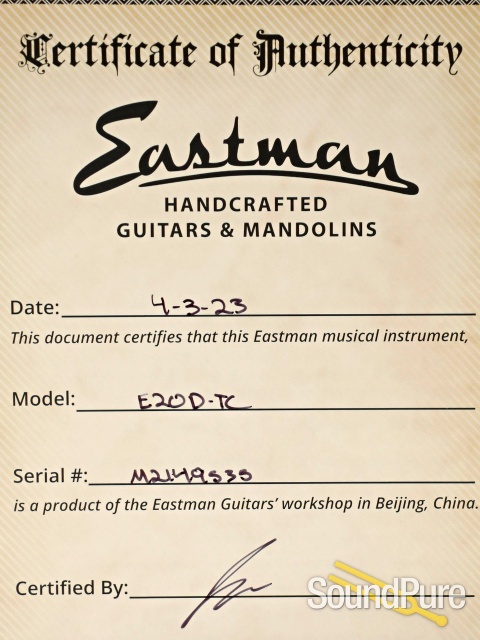 Eastman E20D-TC Adirondack/Rosewood Acoustic #M2149535 — image 5