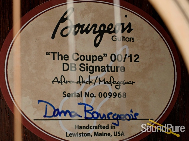Bourgeois 00-12 DB Coupe Signature Spruce/Maddy RW #9968 — image 7