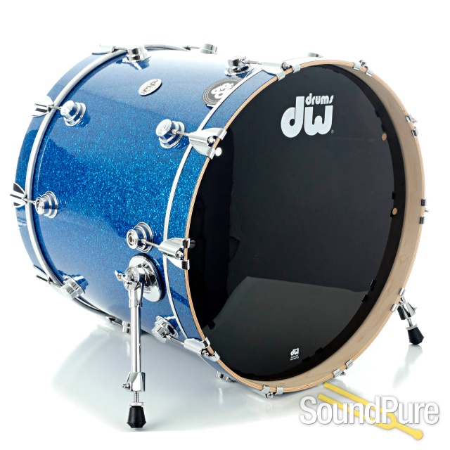DW 3pc Collectors Series Maple Drum Set-Blue Glass Glitter — image 5