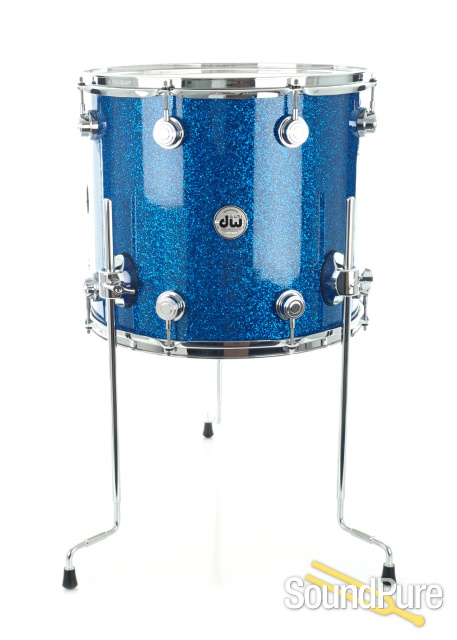 DW 3pc Collectors Series Maple Drum Set-Blue Glass Glitter — image 6