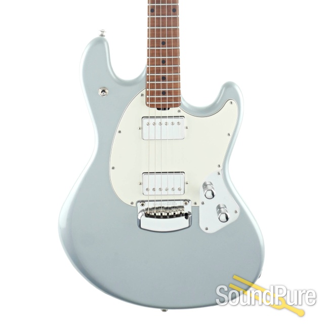 Ernie Ball Stingray RS Firemist Silver Guitar #G84839 - Used — image 1