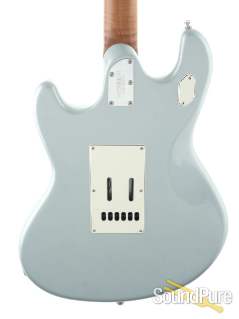 Ernie Ball Stingray RS Firemist Silver Guitar #G84839 - Used — image 5
