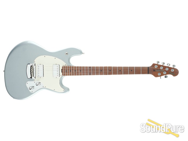 Ernie Ball Stingray RS Firemist Silver Guitar #G84839 - Used — image 8