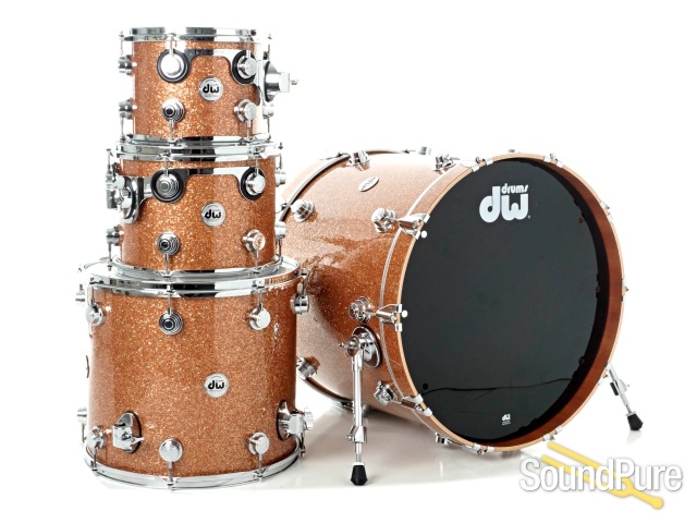 DW 4pc Collectors Maple Mahogany Drum Set-Champagne Glass
