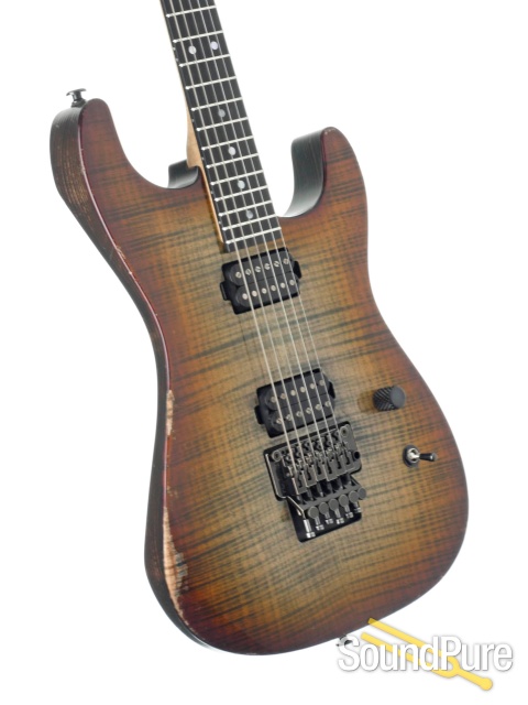Luxxtone El Machete Geode Iced Amberburst Guitar #743 — image 2