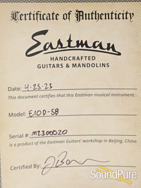 Eastman E10D-SB Addy/Mahogany Acoustic Guitar #M2300020 — image 5