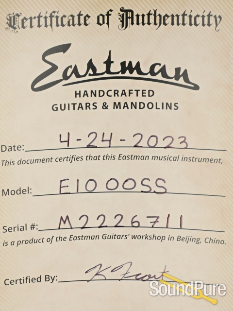 Eastman E10OOSS Adirondack/Mahogany Acoustic #M2226711 — image 5