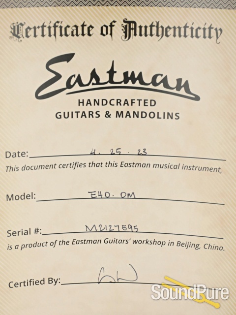 Eastman E40OM Adirondack/Rosewood Acoustic Guitar #M2127595 — image 5