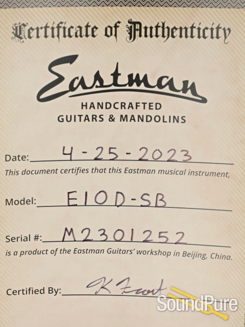 Eastman E10D-SB Addy/Mahogany Acoustic Guitar #M2301252 — image 5