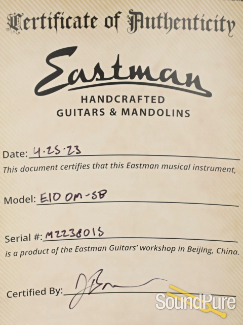Eastman E10OM-SB Adirondack/Mahogany Acoustic #M2238015 — image 4