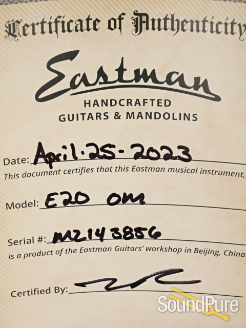 Eastman E20OM Adirondack/Rosewood Acoustic #M2143856 — image 5