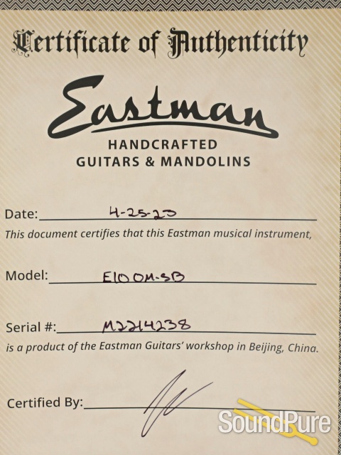 Eastman E10OM-SB Adirondack/Mahogany Acoustic #M2214238 — image 5