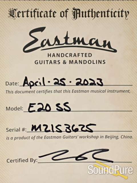 Eastman E20SS Adirondack/Rosewood Acoustic Guitar #M2153625 — image 5