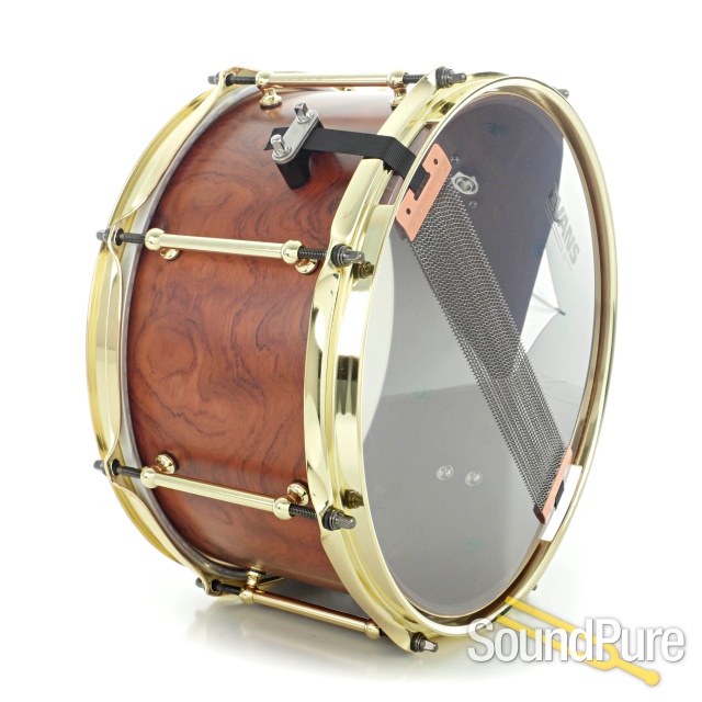 Metro 6.25x14 Jarrah Ply Snare Drum Quilted Bubinga Brass — image 4