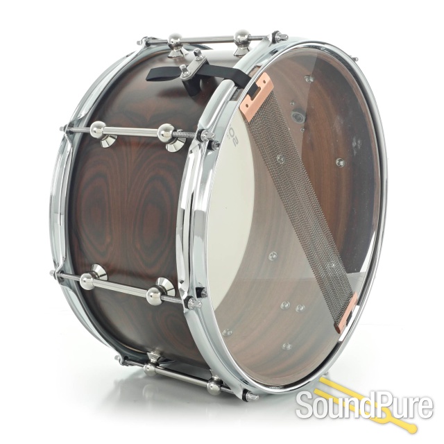 Metro Drums 7.5x14 Queensland Walnut Ply Snare Drum Ziricote — image 4