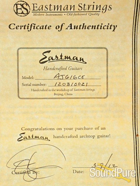 Eastman AJ616CE Acoustic Guitar #120310021 - Used — image 6